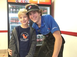 C with Cousin Cole at his work