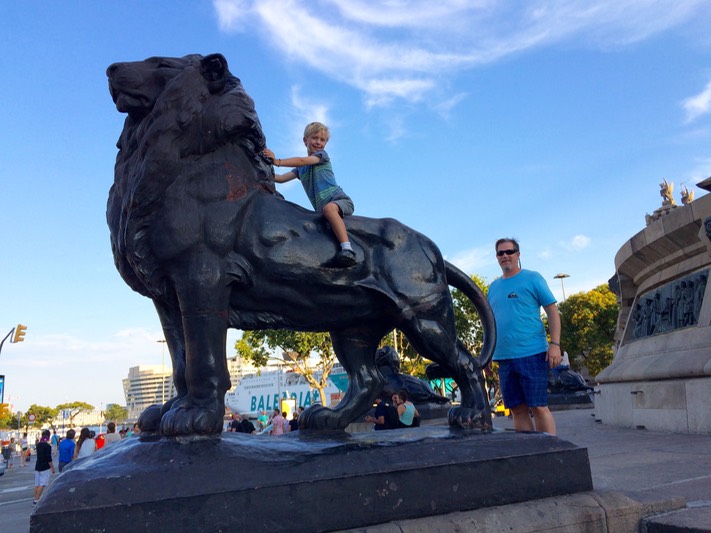 At the base of Columbus Monument