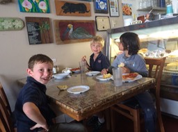 Nick, C and Gannon at Pepe's in Point Loma
