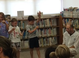 Science day at the library - NIck and Aidan