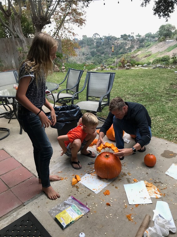 Pumpkin carving with the Bennetts