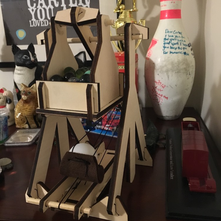 C built a catapult