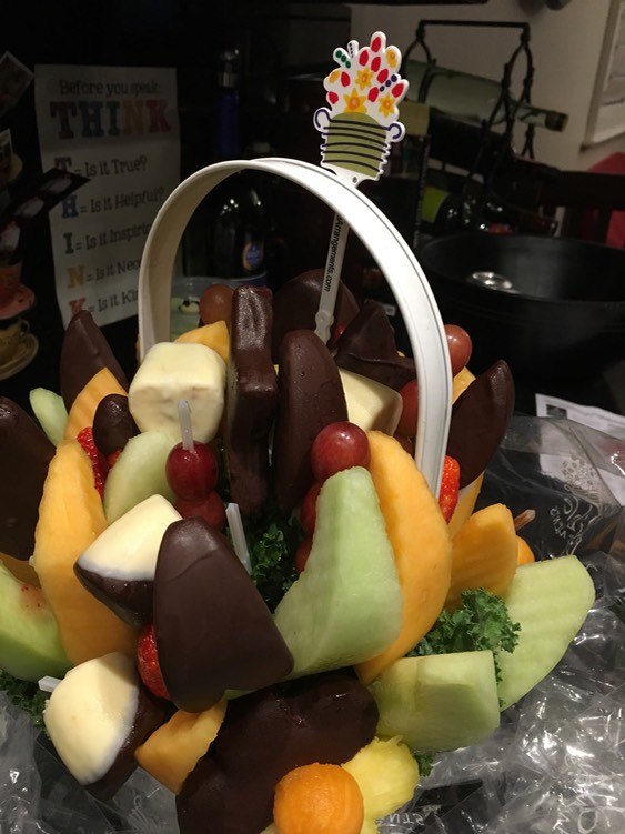 24 Candace sent us a Anniversary / Birthday fruit basket - yummmm!