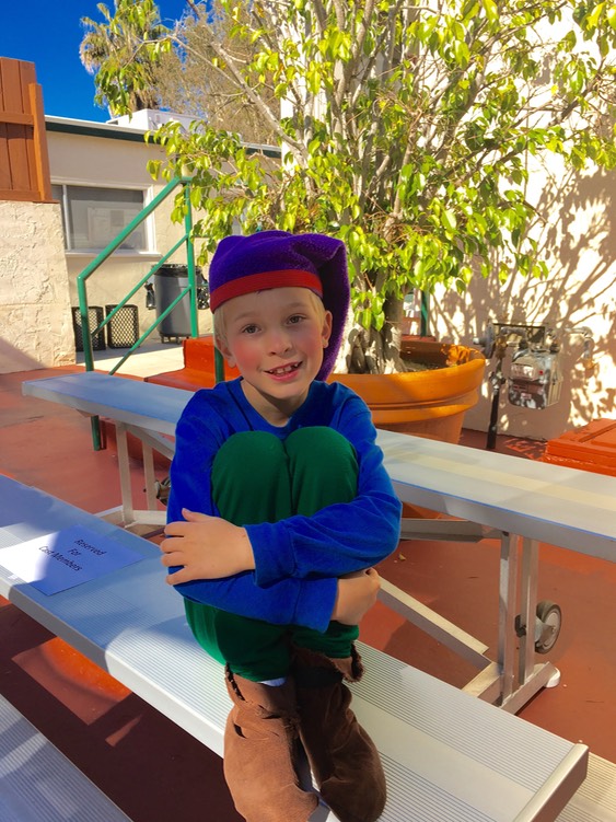 Carter was an elf in the school play
