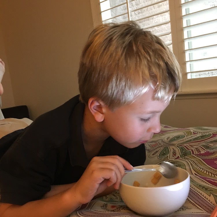 Cereal in mom and dad's bed