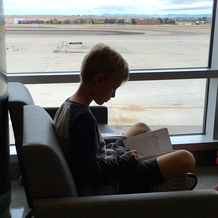 C reading in the airport
