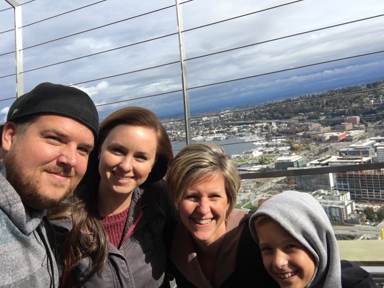 At the top of the Space Needle