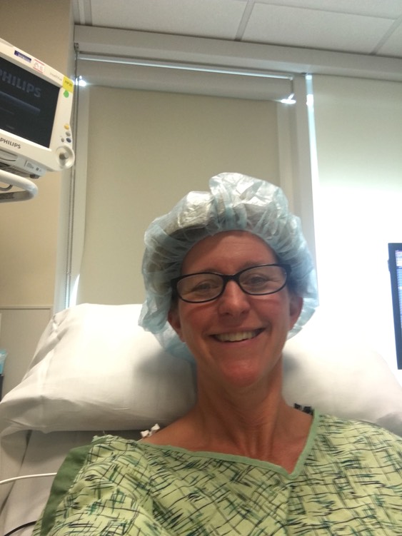 Mommy is ready for surgery.